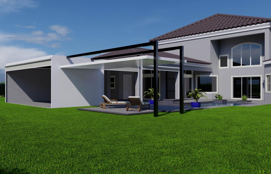 Modern terrace with spaced design