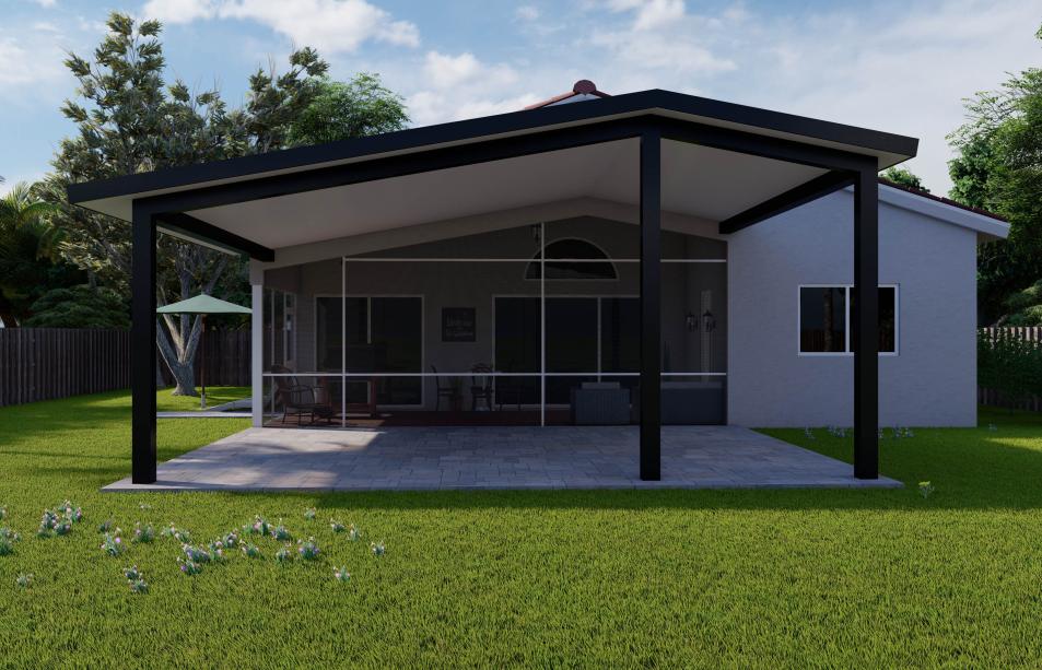 Aluminum terrace with roof according to the design of your house