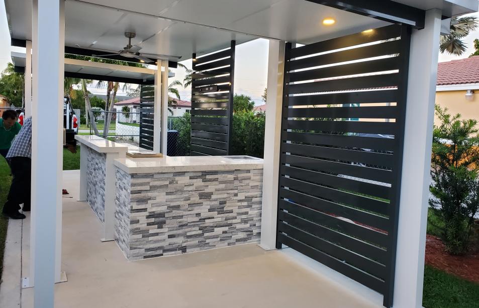 Modern pergola with 3 roofs