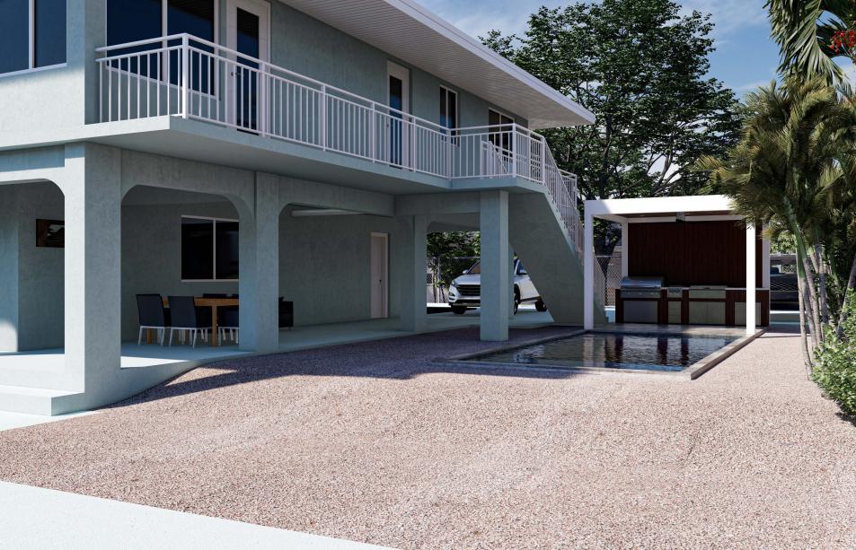 Small outdoor kitchen with aluminum terrace included